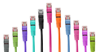 Immagine di Different coloured computer cables